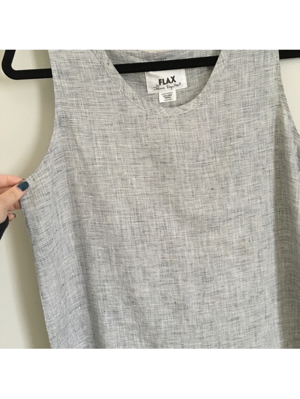 Light gray Flax 100% linen tank top - Picture 4 of 6
